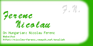 ferenc nicolau business card